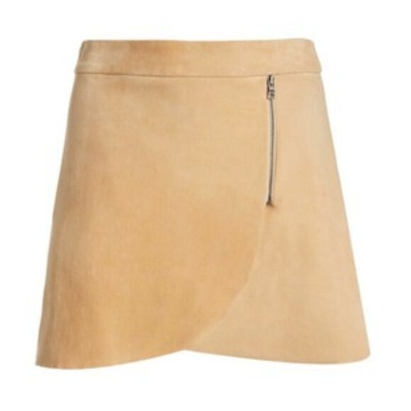 ALICE & OLIVIA CLASSICS CREAM TULIP HEM CROSSOVER MINI SKIRT SIZE 8 - Picture 2 of 13